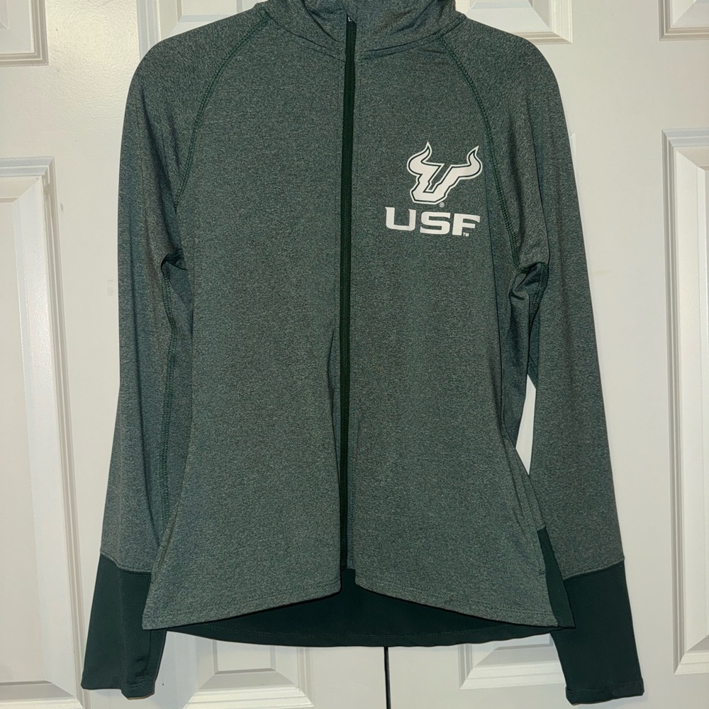 USF Bulls green Zip-Up Hoodie